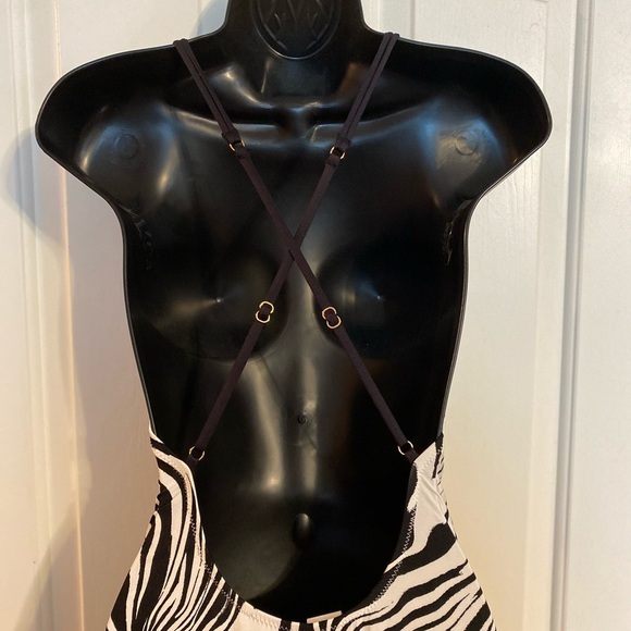 “SUNSHINE 79” Psychedelic Zebra Plunge Bathing Suit - Picture 14 of 16